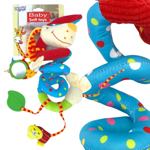 WOOPIE BABY Miękka Zawieszka Spirala do Wózka Łóżeczka Piesek Edukacyjna zdjęcie 1