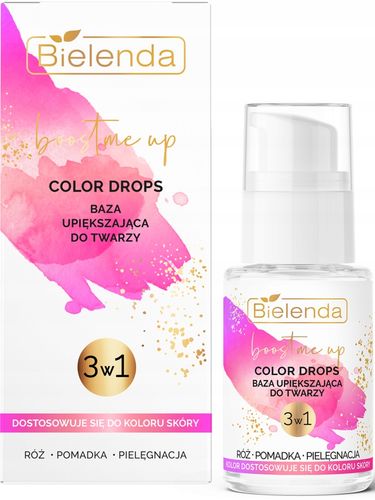 BIELENDA BOOST ME UP COLOR DROPS BAZA UPIĘKSZAJĄCA DO TWARZY 3W1 RÓŻ 15 ML na Arena.pl