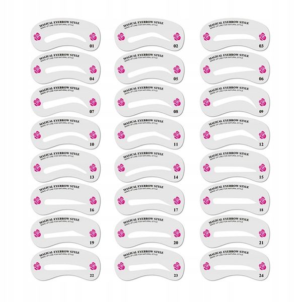 Stempel do brwi 24 szablony pomada Czarny brązowy zdjęcie 3