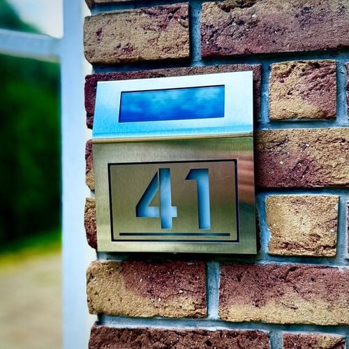 Solarny Numer Domu LED + Tabliczka INOX – Podświetlany, stal na Arena.pl