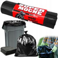 Worki na śmieci 60 Litrów Czarne LDPE SUPER STRONG 60X75cm 10 szt