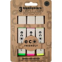 ECO zakreślacze 3 kolory; żółty, różowy, zielony, korpusy wykonane ze słomy