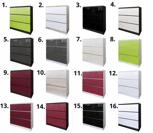 Komoda Do Salonu Sypialni 3 Szuflady 80 Zoe Biała Bordo Połysk na Arena.pl