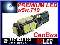 żarówka LED T10 9 Premium LED SMD 12v biała zimna canbus w5w