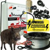 KOMPLETNY PASTUCH ELEKTRYCZNY NA DZIKI MOCNY Elektryzator 6J drut izolatory