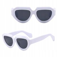 OKULARY PRZECIWSŁONECZNE filtr UV400 Białe damskie męskie + ETUI + ŚCIERKA