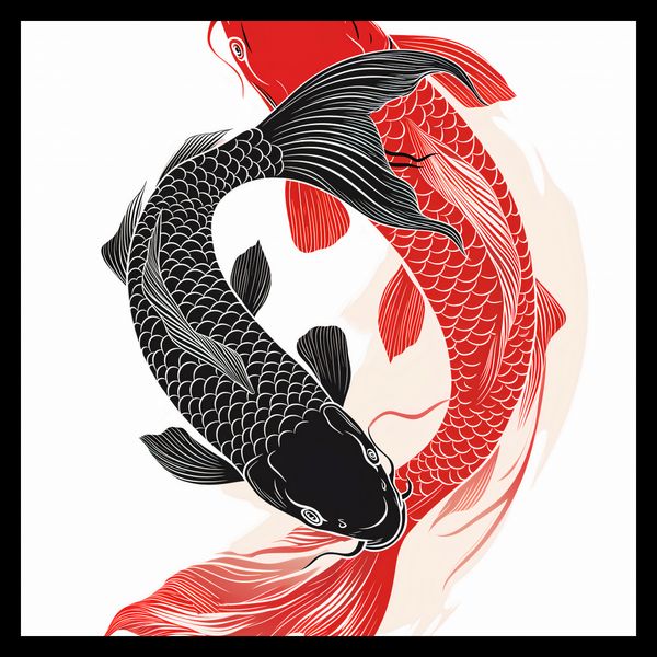 Plakat 30x30cm Yin i Yang Koi zdjęcie 2