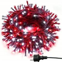 LAMPKI CHOINKOWE 500LED CZERWONE + FLASH BIAŁY ZIMNY FLESZ BŁYSK ISKRA 35M