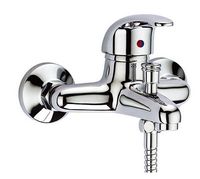 BATERIA WANNOWA PRYSZNICOWA ŚCIENNA KRAN WANNOWO PRYSZNICOWA ZESTAW CHROM