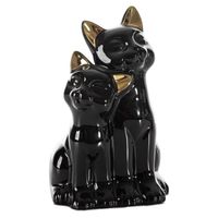 Figurka ceramiczna koty CAT 14X12X22 czarna