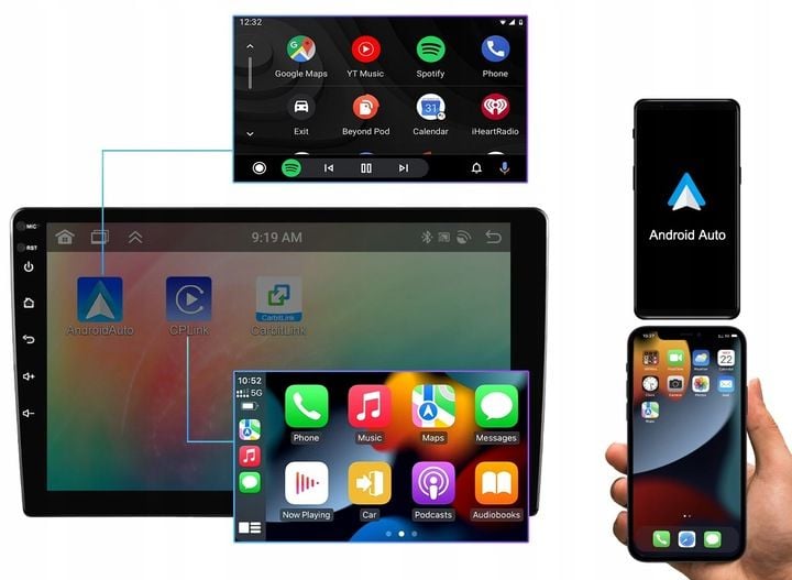 RADIO SAMOCHODOWE 2 DIN 4GB/64GB ANDROID AUTO CARPLAY ANDROID 13 RDSDSP 10" zdjęcie 2