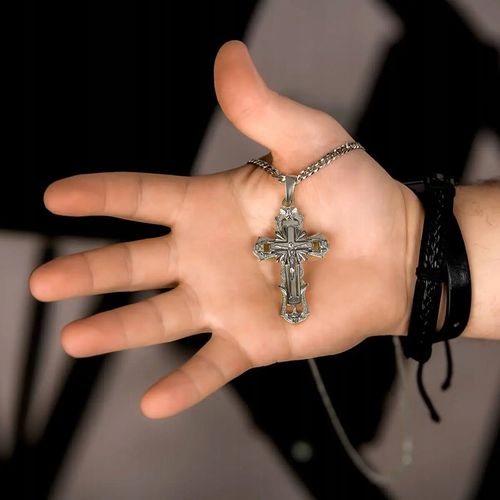 Krzyżyk srebrny męski duży 15g 7cm srebro 925 krzyż srebrny dla faceta na Arena.pl