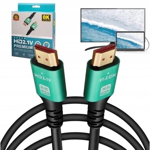 Kabel HDMI - HDMI 2.1 V PREMIUM 8K 4K 144Hz Mocny Monitor Projektor 3m na Arena.pl