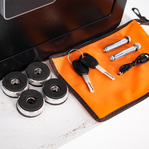 Pancerny Domowy Sejf Biometryczny Na Odcisk Palca 45x38x30 cm Czarny na Arena.pl