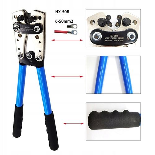 ZACISKARKA KABLI PRZEWODÓW PRASKA TULEJKI 6-50mm2 + 120 końcówki na Arena.pl