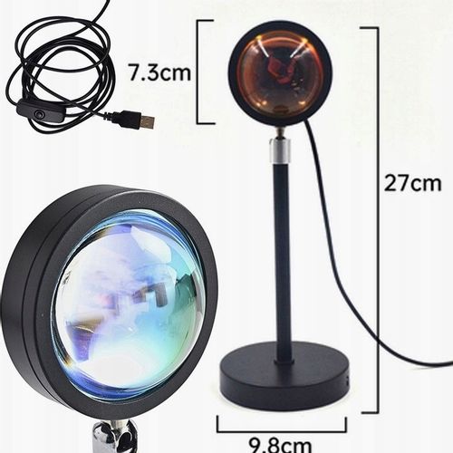LAMPKA LED PROJEKTOR ZACHÓD SŁOŃCA TĘCZA PREZENT na Arena.pl