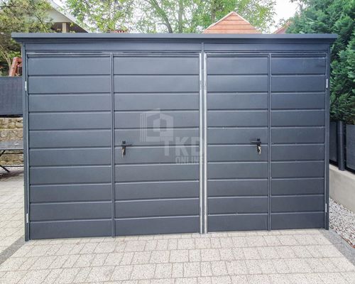 Schowek Domek Ogrodowy 3,5x2m 2x Brama Dwuskrzydłowa Antracyt Dach TKD226 na Arena.pl