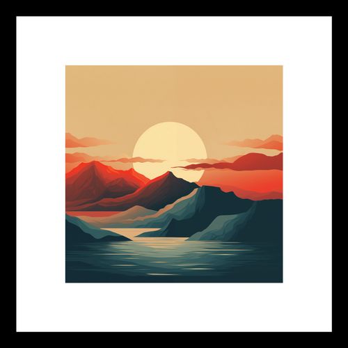 Plakat 20x20cm Zachód Słońca nad Górami na Arena.pl