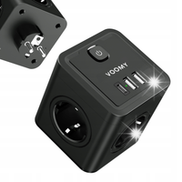 VOOMY Rozgałęźnik elektryczny z przełącznikiem X4-C Czarny