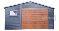 GARAŻ BLASZANY 5m x 5m dwuspad - Brama - antracyt BOX126 5x5