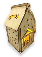 Lampion adwentowy na roraty DUŻA latarenka LED drewniana świecąca