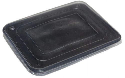 Pojemnik PP obiadowy czarny 227x178x50 niedzielony 50szt z przykrywką na Arena.pl