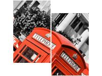 60X60CM LONDYN CZERWONA BUDKA TELEFONICZNA DWU OBRAZ ŚCIAN