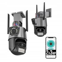 Kamera Zewnętrzna WiFi Obrotowa Podwójna Dwa Obiektywy 2x3MP
