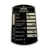 Tabliczka znamionowa WSK M