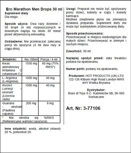 Żel/Sprej-Ero Marathon Men Drops 30 Ml na Arena.pl