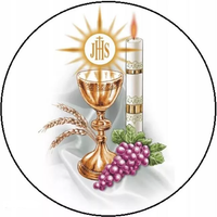 Opłatek na tort Tort Pierwsza Komunia Święta Biblia Hostia Tekst