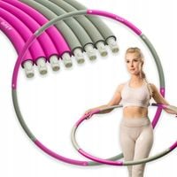 DrFit Hula Hop klasyczne składane odchudzające cardio ø100cm szaro-różowe