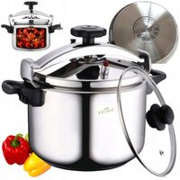 DUŻY GARNEK CIŚNIENIOWY 5.0L SZYBKOWAR 2w1 STALOWY 18/10 NAZ GAZ INDUKCJA