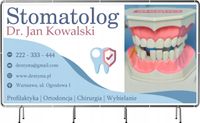 BANER REKLAMOWY 130x80 cm plandeka duży wybór wzorów STOMATOLOG chirurgia