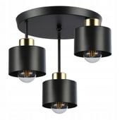 ŻYRANDOL LOFTOWY CZARNY ZŁOTY LED E27 SALON LAMPA WISZĄCA LOFTOWA