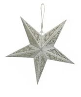 Gwiazda świetlna wisząca witraż lampka 45 cm srebrna