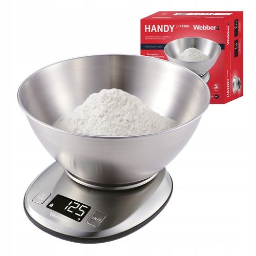 Waga kuchenna WEBBER EK4390 INOX stal nierdzewna LCD 5kg 1g misa na Arena.pl