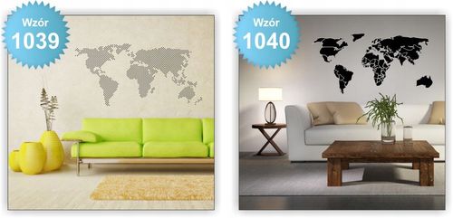 MAPA Świata naklejka ścienna na ścianę 200cm HIT na Arena.pl