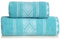 Ręcznik Azteka 70x130 aqua morski aztecki Greno