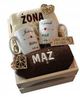 Prezent ślubny Ręczniki z haftem kubki Żona i Mąż