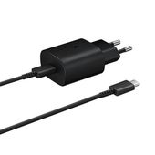 ładowarka sieciowa samsung usb-c 25w z kablem usb-c - czarna