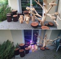 stolik kawowy stojak na kwiaty donice gresowe lampy ogrodowe