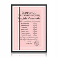Prezent dla NAUCZYCIELA plakat świadectwo w ramce