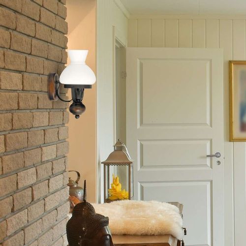 Rustykalna LAMPA kinkiet PETRONEL 7077 Rabalux vintage OPRAWA ścienna orzech biała rustic na Arena.pl
