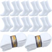 10x SKARPETY BIAŁE MĘSKIE BEZUCISKOWE FROTTE FROTA GRUBE POLSKIE 44-46
