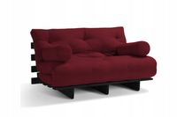 Sofa Futon Black 140x200 cm z funkcją spania BO20 + komplet poduszek