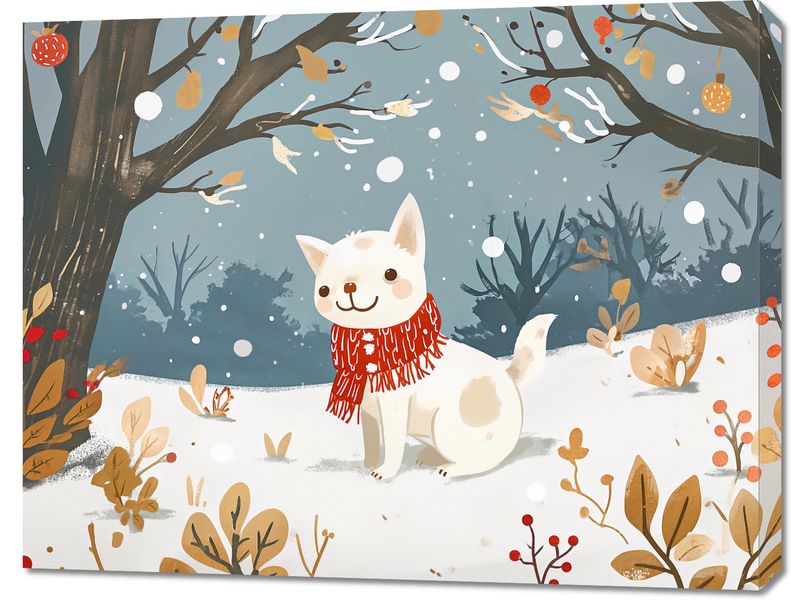 Obraz 90x70cm Śnieżny Kompan zdjęcie 1