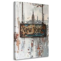 Obraz do salonu biura loftu hotelu, Napis Typografia Nowy Jork