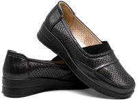 Półbuty damskie na koturnie Unisoft 23PB02-5575 - czarne 40