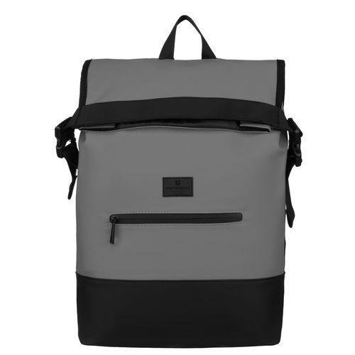 sportowy, szary plecak roll-top z usztywnianym spodem i uchwytem na Arena.pl